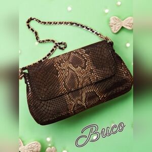 Buco Snake Print Shoulder Bag Purse